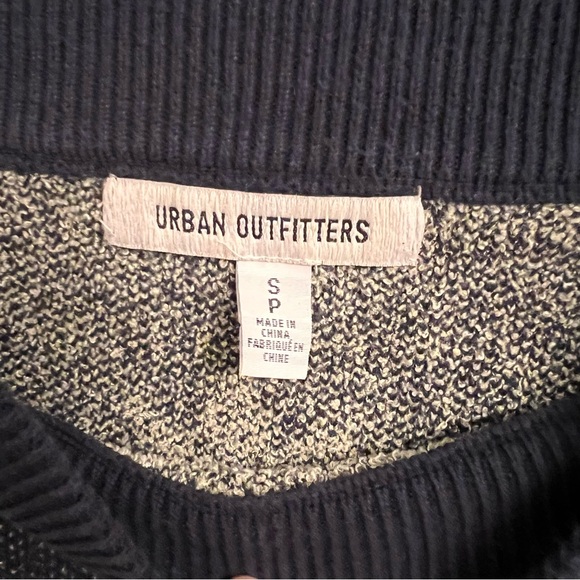 Urban Outfitters Teddy Bear Leaf Oversized Baggy Sweater Navy Blue Cream Small - Picture 4 of 5